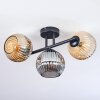 Ripoll Plafondlamp, Kogellampje Amber, Rookkleurig, 3-lichts