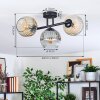 Ripoll Plafondlamp, Kogellampje Amber, Duidelijk, Rookkleurig, 3-lichts