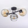 Ripoll Plafondlamp, Kogellampje Amber, Duidelijk, Rookkleurig, 3-lichts