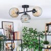 Ripoll Plafondlamp, Kogellampje Amber, Duidelijk, Rookkleurig, 3-lichts