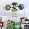 Koyoto Plafondlamp, Kogellampje Blauw, Goud, Groen, Duidelijk, 3-lichts