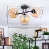 Koyoto Plafondlamp, Kogellampje Amber, 3-lichts