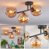 Koyoto Plafondlamp, Kogellampje Amber, 3-lichts