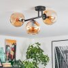 Koyoto Plafondlamp, Kogellampje Amber, 3-lichts