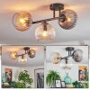 Koyoto Plafondlamp, Kogellampje Amber, Duidelijk, Rookkleurig, 3-lichts