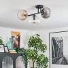 Koyoto Plafondlamp, Kogellampje Amber, Duidelijk, Rookkleurig, 3-lichts