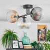 Koyoto Plafondlamp, Kogellampje Amber, Duidelijk, Rookkleurig, 3-lichts