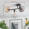 Koyoto Plafondlamp, Kogellampje Amber, Duidelijk, Rookkleurig, 3-lichts