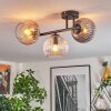 Koyoto Plafondlamp, Kogellampje Amber, Duidelijk, Rookkleurig, 3-lichts