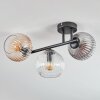 Koyoto Plafondlamp, Kogellampje Amber, Duidelijk, Rookkleurig, 3-lichts