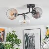 Koyoto Plafondlamp, Kogellampje Amber, Duidelijk, Rookkleurig, 3-lichts