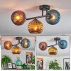 Koyoto Plafondlamp, Kogellampje Blauw, Goud, Koperkleurig, 3-lichts