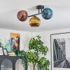 Koyoto Plafondlamp, Kogellampje Blauw, Goud, Koperkleurig, 3-lichts