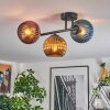 Koyoto Plafondlamp, Kogellampje Blauw, Goud, Koperkleurig, 3-lichts