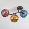 Koyoto Plafondlamp, Kogellampje Blauw, Goud, Koperkleurig, 3-lichts