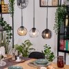Koyoto Hanglamp, Kogellampje, Hanglamp Natuurlijke kleuren, Zwart, 3-lichts