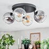 Koyoto Plafondlamp, Kogellampje Amber, Duidelijk, Rookkleurig, 4-lichts