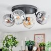 Ripoll Plafondlamp, Kogellampje Amber, Duidelijk, Rookkleurig, 4-lichts