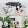 Ripoll Plafondlamp, Kogellampje Amber, Duidelijk, Rookkleurig, 4-lichts