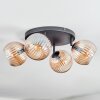 Koyoto Plafondlamp, Kogellampje Amber, 4-lichts