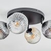 Ripoll Plafondlamp, Kogellampje Amber, Duidelijk, Rookkleurig, 4-lichts