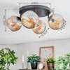 Ripoll Plafondlamp, Kogellampje Amber, 4-lichts