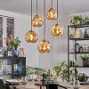 Ripoll Hanglamp, Kogellampje, Hanglamp Goud, Zwart, 5-lichts