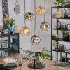 Ripoll Hanglamp, Kogellampje, Hanglamp Goud, Zwart, 5-lichts