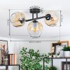 Ripoll Plafondlamp, Kogellampje Amber, Duidelijk, 3-lichts