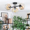 Ripoll Plafondlamp, Kogellampje Amber, Duidelijk, 3-lichts