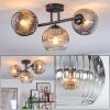 Ripoll Plafondlamp, Kogellampje Duidelijk, Rookkleurig, 3-lichts