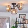 Ripoll Plafondlamp, Kogellampje Duidelijk, Rookkleurig, 3-lichts