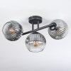 Ripoll Plafondlamp, Kogellampje Duidelijk, Rookkleurig, 3-lichts