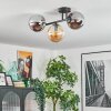 Gastor Plafondlamp, Kogellampje Amber, Rookkleurig, 3-lichts