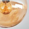 Gastor Plafondlamp, Kogellampje Amber, Rookkleurig, 3-lichts