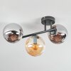Gastor Plafondlamp, Kogellampje Amber, Rookkleurig, 3-lichts