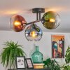 Koyoto Plafondlamp, Kogellampje Blauw, Groen, Duidelijk, Koperkleurig, 3-lichts