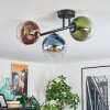 Koyoto Plafondlamp, Kogellampje Blauw, Groen, Duidelijk, Koperkleurig, 3-lichts