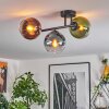 Koyoto Plafondlamp, Kogellampje Blauw, Groen, Duidelijk, Koperkleurig, 3-lichts