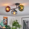 Koyoto Plafondlamp, Kogellampje Blauw, Groen, Duidelijk, Koperkleurig, 3-lichts