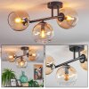 Koyoto Plafondlamp, Kogellampje Amber, Duidelijk, 3-lichts