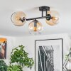 Koyoto Plafondlamp, Kogellampje Amber, Duidelijk, 3-lichts