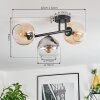 Koyoto Plafondlamp, Kogellampje Amber, Duidelijk, Rookkleurig, 3-lichts