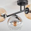 Koyoto Plafondlamp, Kogellampje Amber, Duidelijk, Rookkleurig, 3-lichts