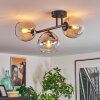 Koyoto Plafondlamp, Kogellampje Amber, Duidelijk, Rookkleurig, 3-lichts