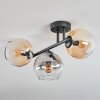 Koyoto Plafondlamp, Kogellampje Amber, Duidelijk, Rookkleurig, 3-lichts