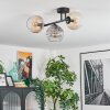 Koyoto Plafondlamp, Kogellampje Amber, Duidelijk, Rookkleurig, 3-lichts