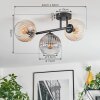 Koyoto Plafondlamp, Kogellampje Amber, Duidelijk, Rookkleurig, 3-lichts