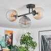 Koyoto Plafondlamp, Kogellampje Amber, Duidelijk, Rookkleurig, 3-lichts
