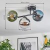 Gastor Plafondlamp, Kogellampje Blauw, Chroom, Groen, Duidelijk, Rookkleurig, 3-lichts